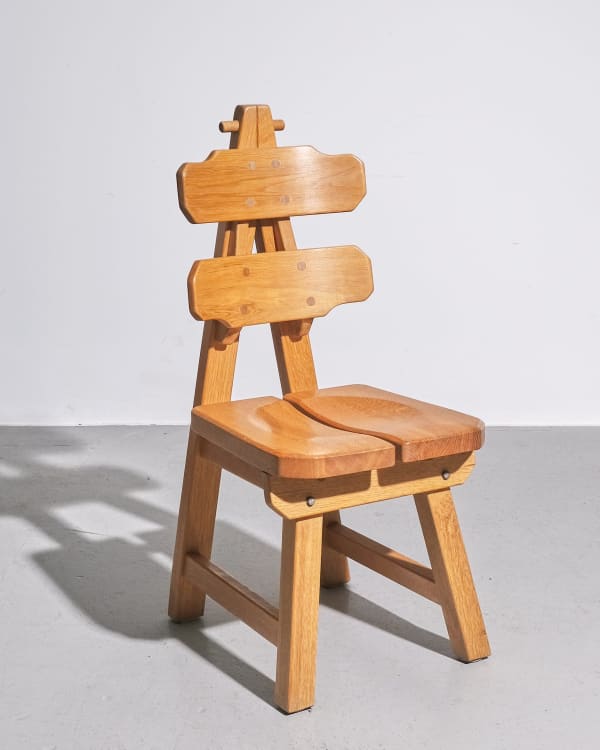 Spanish, Set of Six Brutalist Dining Chairs