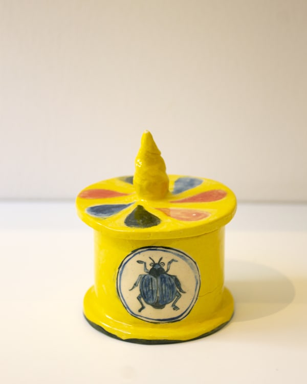 Claudia Rankin, Small Lidded Pot with Cherries and Beetle