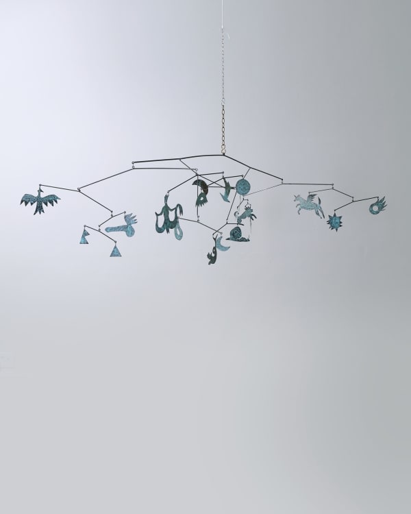 Amata Benedict Creatures Of The Cosmos Mobile 2025 Steel and brass assembly H140 x W40 x D60 cm (not including chain)