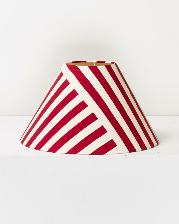 Alvaro Picardo Large 'Beach Hut' - Rouge Carmin Hand-painted lampshade H15 x D28 cm