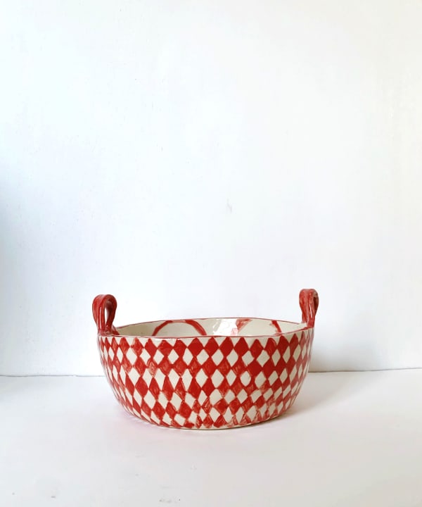 Wondering People, Galina Munroe & Meredith Adams, Red Picnic Bowl, 2023