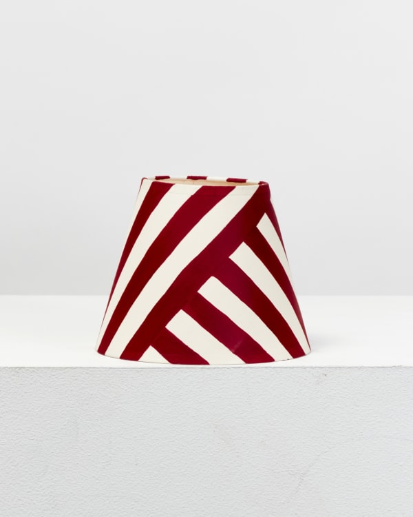 Alvaro Picardo Small 'Beach Hut' - Rouge Carmin Hand-painted lampshade H12 x D15.5 cm