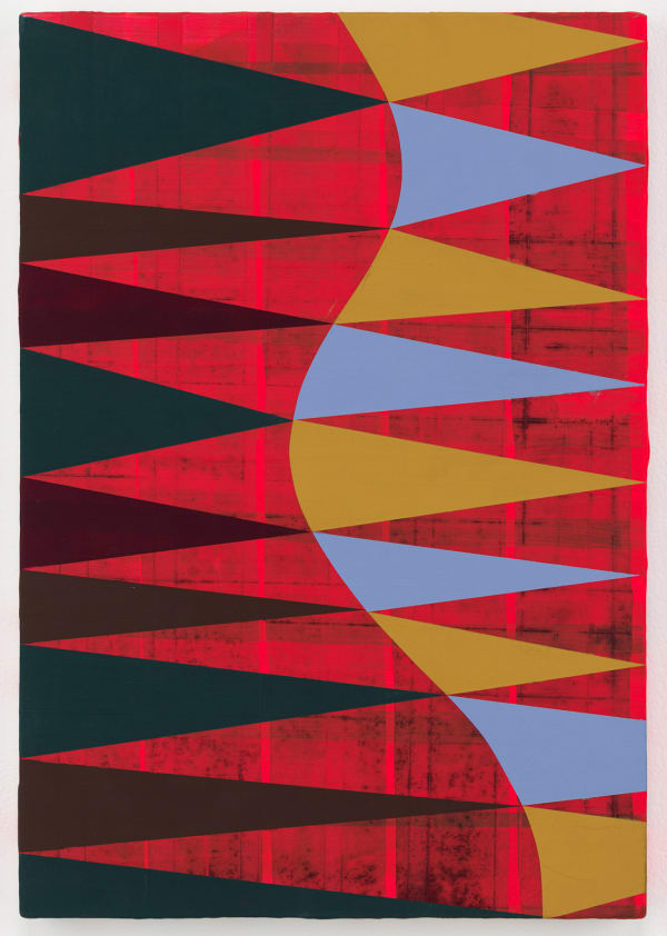 Untitled (curves), 2023 Flashe, acrylic and milk paint on panel 13 x 9"