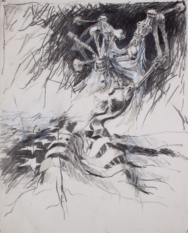 untitled (study for Miss America), 1992 graphite, paint and collage on paper 40 x 32.125" paper