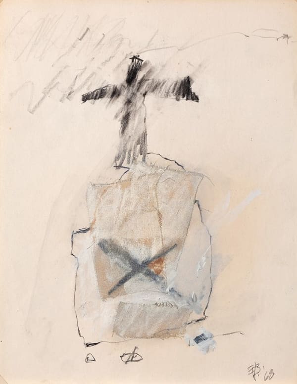 Untitled, 1968 graphite on paper with mixed media 11 x 8.5" paper