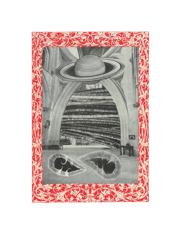 Interstellar Architecture, 2020 collage 11.25 x 8.25" paper 14.25 x 11.25" framed