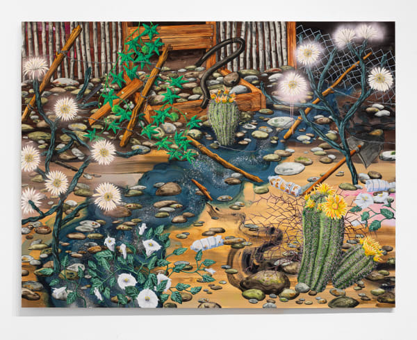 Queens of the Night, 2022 flashe, ink and spray paint 72 x 96"