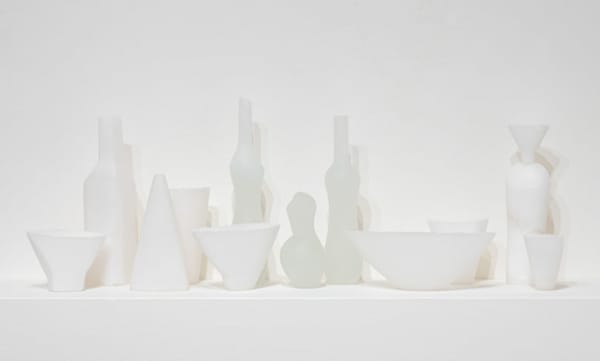 Still Life, Lineage in White, 2002 cast glass and alabaster 13 x 36 x 8"
