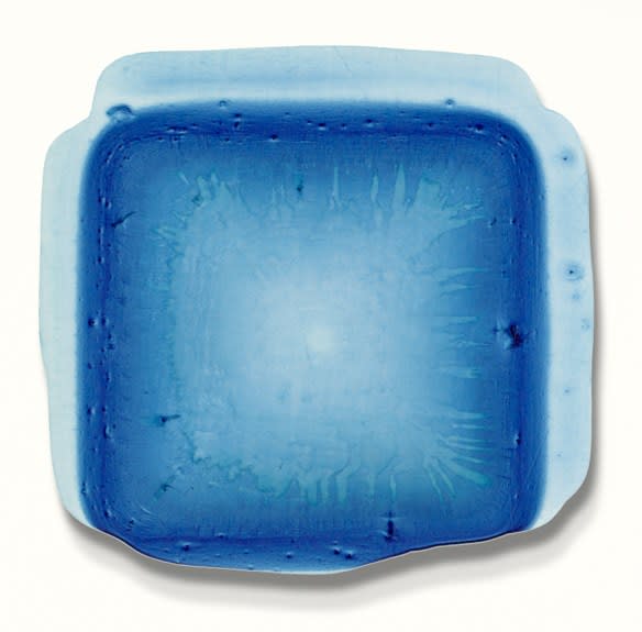 Blue Ink Study (#37), 2025 dye sublimation on shaped aluminum approximately 18 x 19"