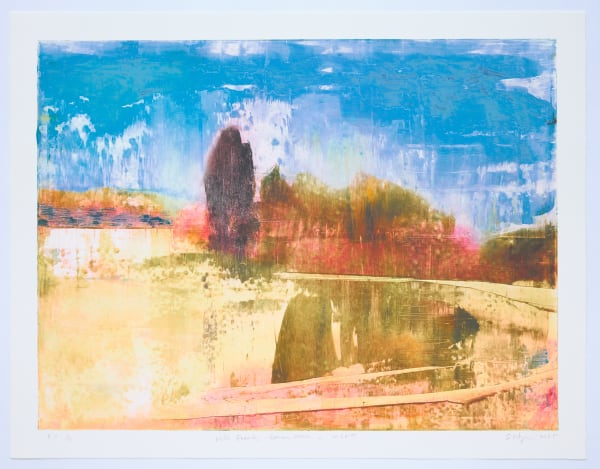 Wild Beauty - Remembered - Inlet 1, 2025 Monotype print on Somerset cotton rag 18 x 24" image 20 x 26" paper 23.5" x 29.5" framed