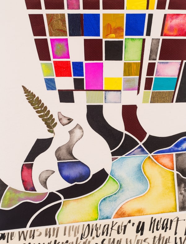 Meditation No. 16, 2018-2020 collage, watercolor and acrylic on paper 12.5 x 9.5"