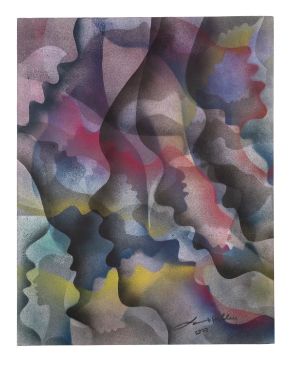 Together We Matter, 2023 spray paint on paper 28 x 22" paper 36.25 x 28" framed