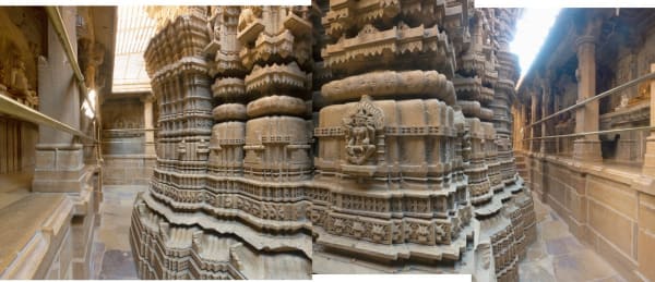 Jain Temple, Jaisalmer l, 2020 assembled archival inkjet print 20 x 46" unframed 27 x 52" framed