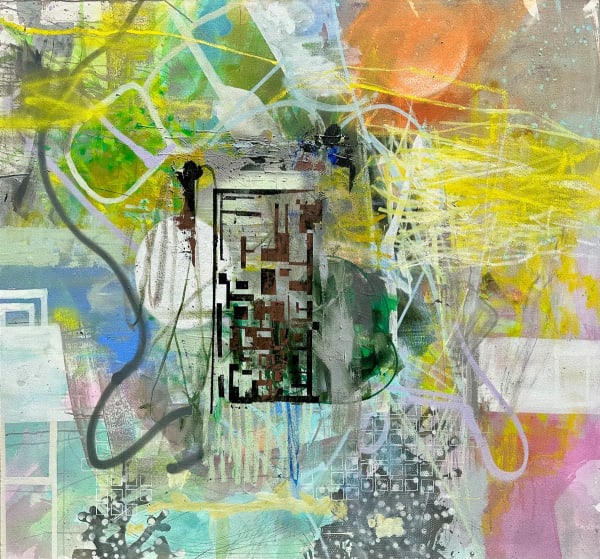 Preface, 2023 oil and acrylic on canvas 58 x 62"