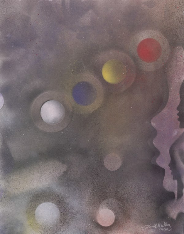 Beyond Ezekiel's Wheel, 2020 spray paint and mixed media on paper 28.5 x 22.5" paper 33.5 x 27.5" framed