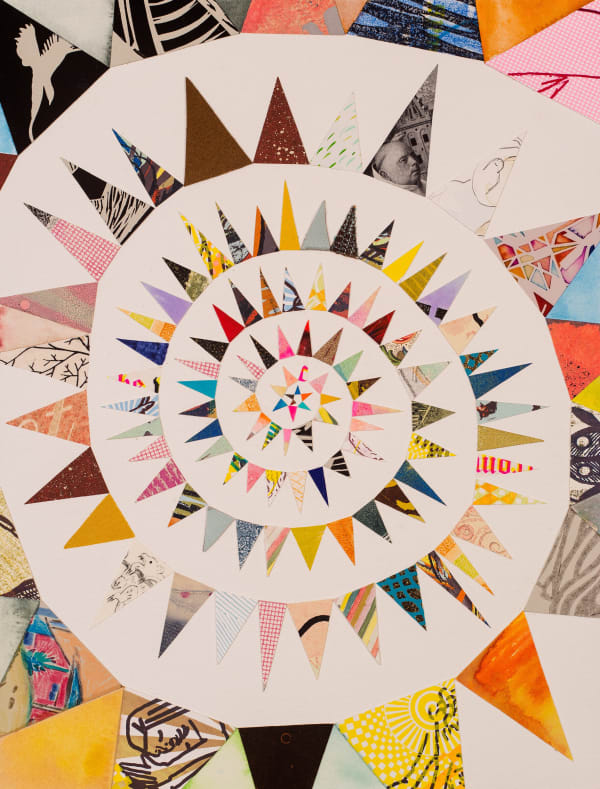 Meditation No. 2, 2018-2020 collage, watercolor and acrylic on paper 12.5 x 9.5"