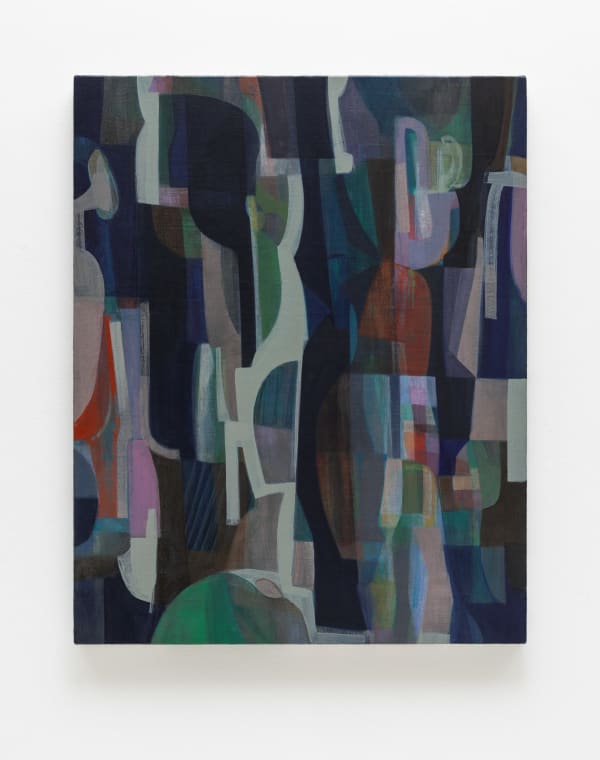 Script 4, 2025 acrylic and vinyl paint on canvas over panel 30 x 24"