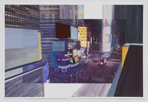 Neither There nor Here 4, 2020 gouache and ink on inkjet print on paper 13 x 19"