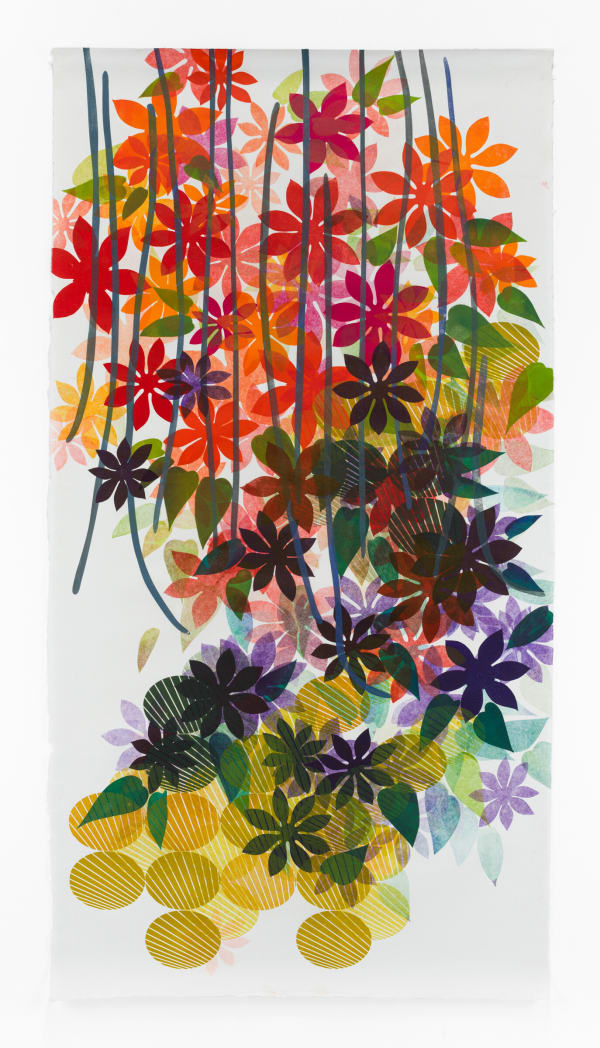 Trellis, 2019 woodcut on paper 56 x 30" paper 61 x 34.5" framed