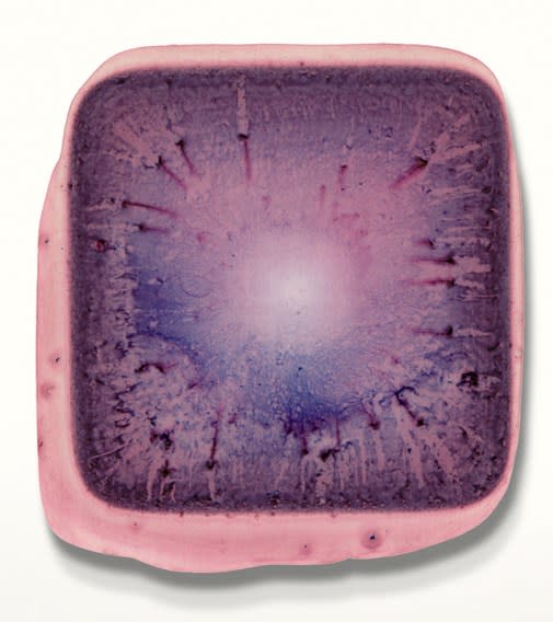 Violet Ink Study (#17), 2025 dye sublimation on shaped aluminum approximately 18 x 19"