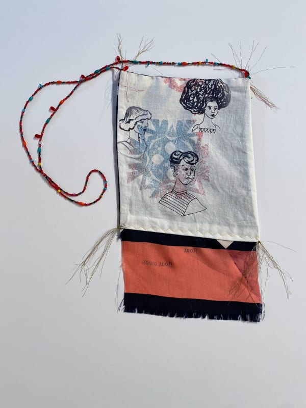 Comfort Pocket No. 1, 2020 found object, cotton and beads 7.5 x 13"