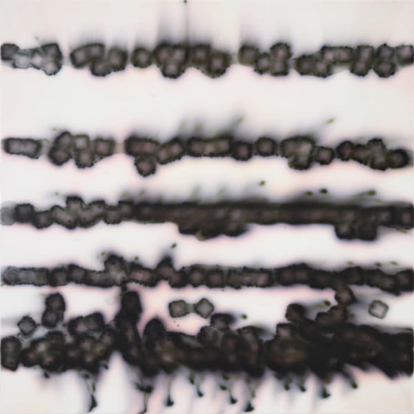 Dusky Black Mix #2, 2025 acrylic, inks, dyes, stains and spray paint on wood panel 20 x 20"