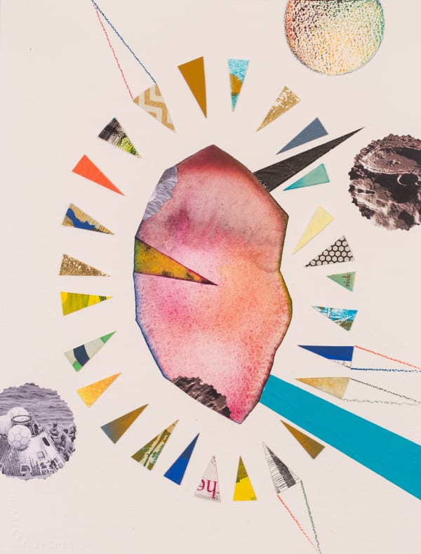 Meditation No. 9, 2018-2020 collage, watercolor and acrylic on paper 12.5 x 9.5"