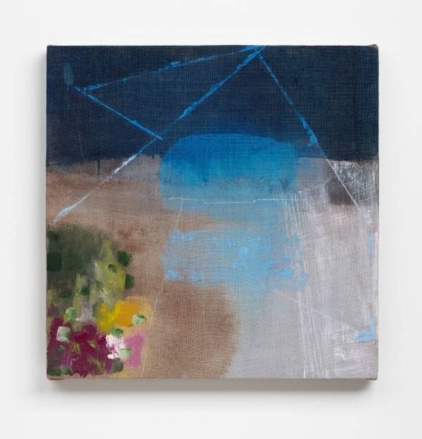Deluge, 2024 oil, acrylic, colored pencil on linen on panel 10 x 10"