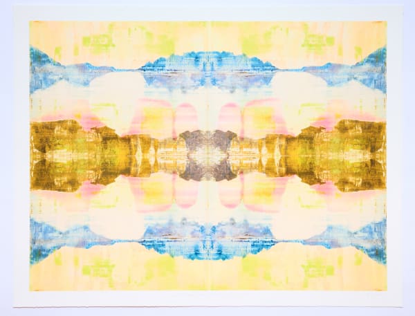 Wild Beauty - Remembered - Mirror, 2025 Monotype printed on gampi and kozo mounted on Somerset cotton rag 36 x 48" image 40 x 52" paper 43.25 x 55" framed