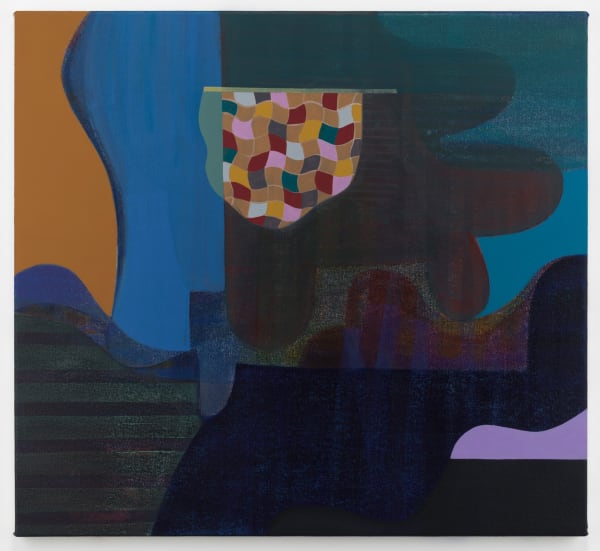 Untitled (P.C.), 2023 acrylic and Flashe on canvas over panel 22 x 24"