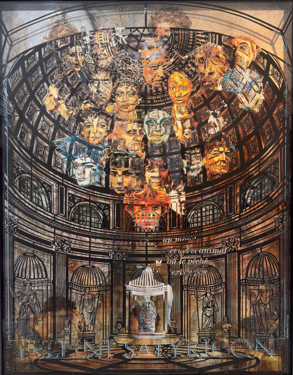 Satyricon #2, 2023 hand cut archival pigment print assemblage 50 x 39"