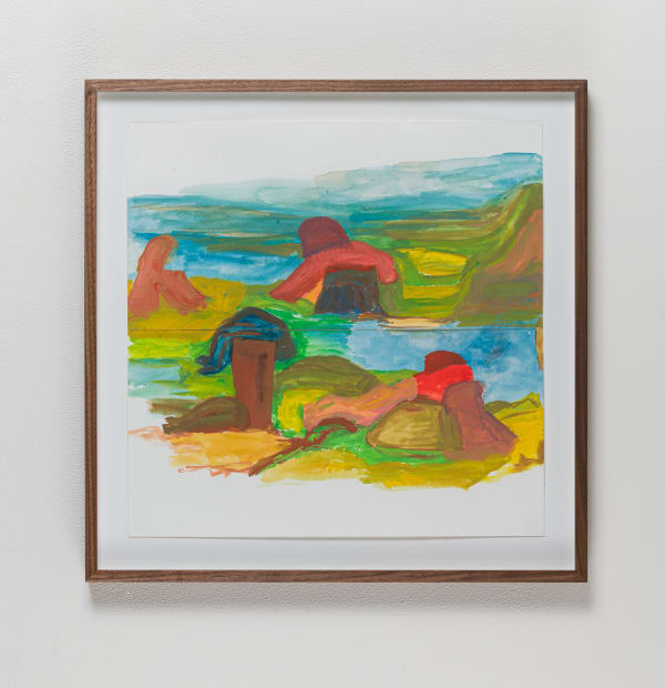 Double Mantle, 2023 gouache on paper 15.5 x 15.75" paper 19 x 19" framed