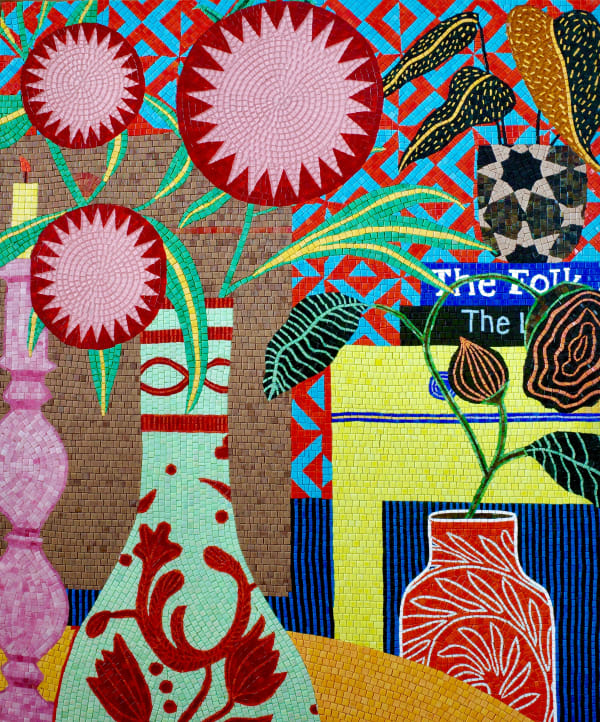 Mary Finlayson, Dahlias in Green Vase, 2024