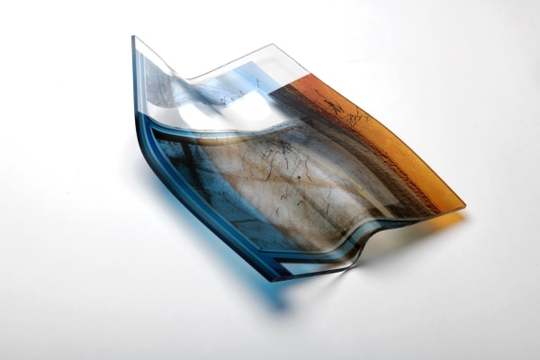 Susa Templin, "Glas im Glas - Bent&Fold- Turquois&Yellow”, 2020-2025