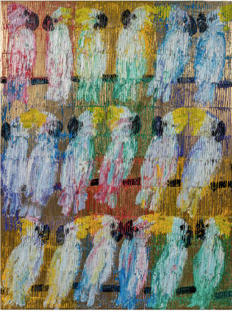 Hunt Slonem, Cockatoos Whisper In Tune, 2022