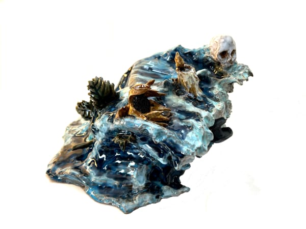 Valerie Hegarty, Wave with Vanitas (Sunflower, Candle, Skull)