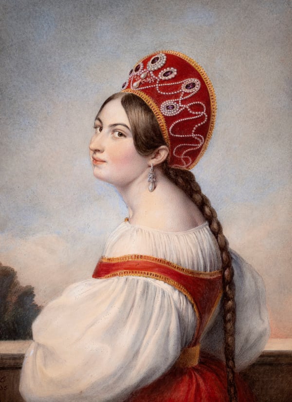 Emilie Lachaud de Loqueyssie (1793-1863), Portrait of Mlle Elisa Hintz in Russian costume