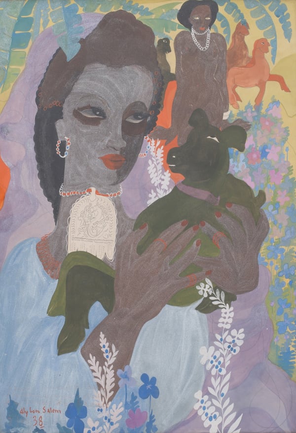 Aly Ben Salem, Portrait of a Woman with Dog, 1938