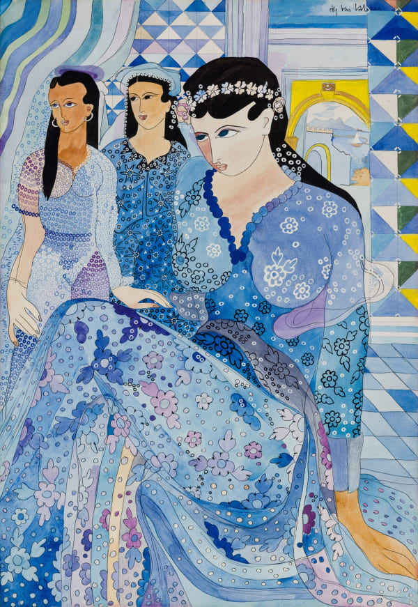 Aly Ben Salem, Three Women with a View , Circa 1950s