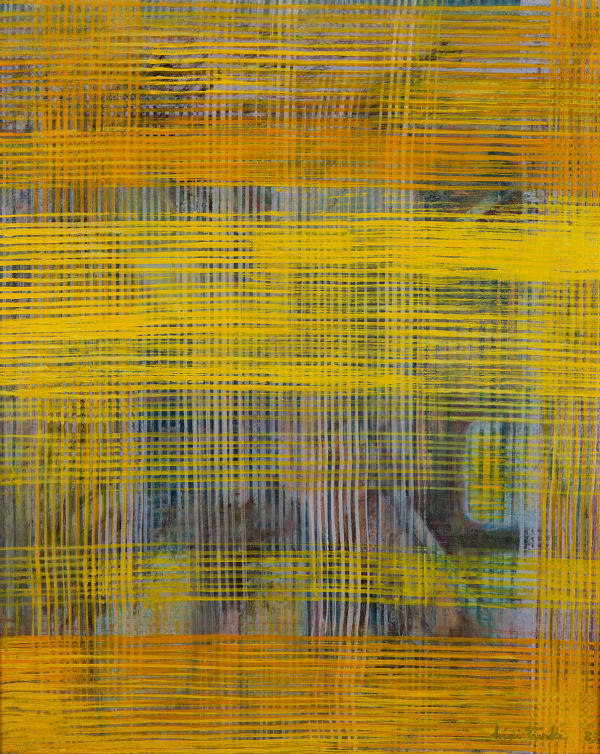 Hedi Turki, Composition Gris et Jaune, 1983