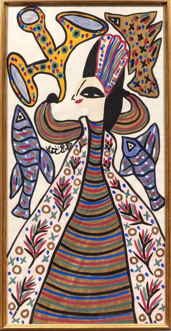Baya Mahieddine Untitled, 1985 Gouache on paper 99 x 49 cm