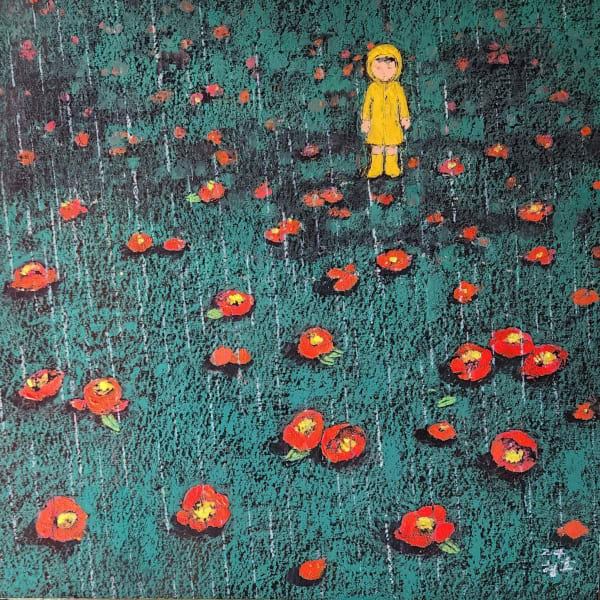 윤형호 기억을 건너는 시간, 2024 mixed media on canvas 35 x 35 cm