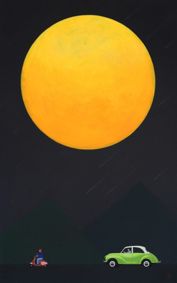 NAM JEA HYUN 달빛 여행 떠나기, 2023 장지에 채색 33.4 cm x 53 cm