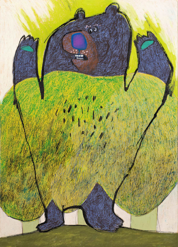 김펄 기지개, 2024 종이에 채색 먹 혼합재료 54 x 39 cm