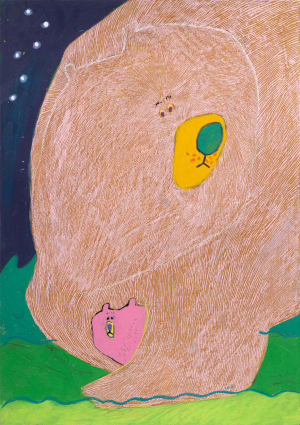 PEARL KIM 큰곰과 작은곰, 2024 종이에 먹 채색 혼합재료 42 x 29.5 cm