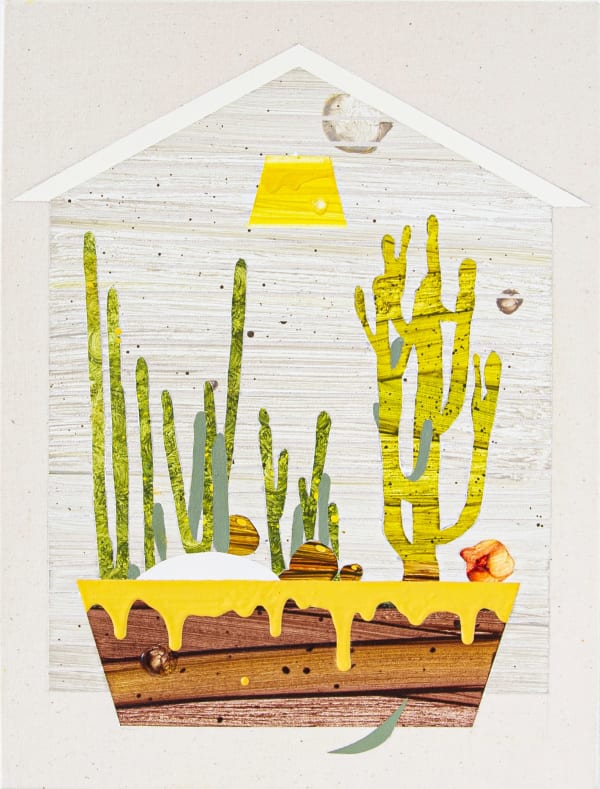 Mira Song Garden Breeze #8 _Cactus Home, 2024 oil and acrylic on canvas 41 cm x 30.5 cm