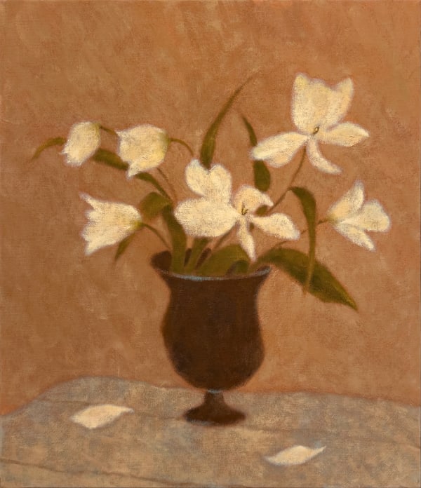 키츠 kits 하얀 겨울을 매듭지으며, 2024 acrylic on canvas 53 x 45.5 cm