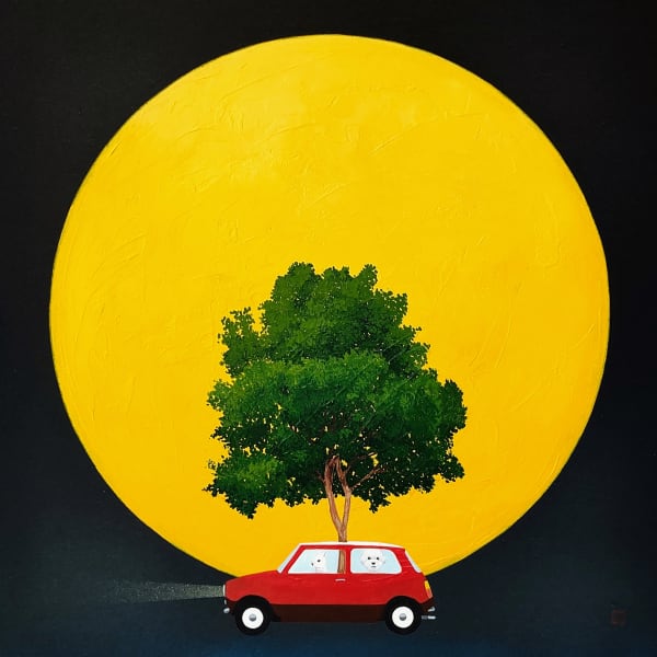 NAM JEA HYUN 차 속 나무심기, 2024 장지에 채색 35 cm x 35 cm