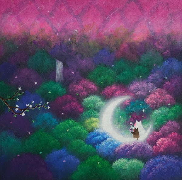 김명진 몽유산수91, 2025 Mixed media on canvas 45.5 x 45.5 cm