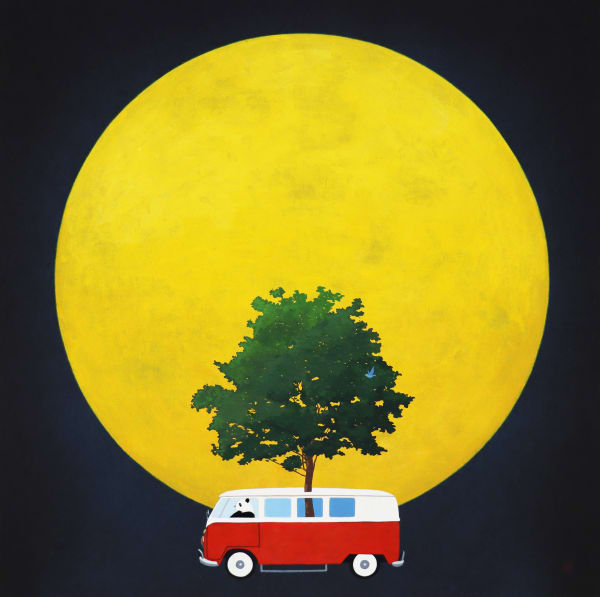 NAM JEA HYUN 차 속 나무심기, 2023 장지에 채색 53 cm x 53 cm